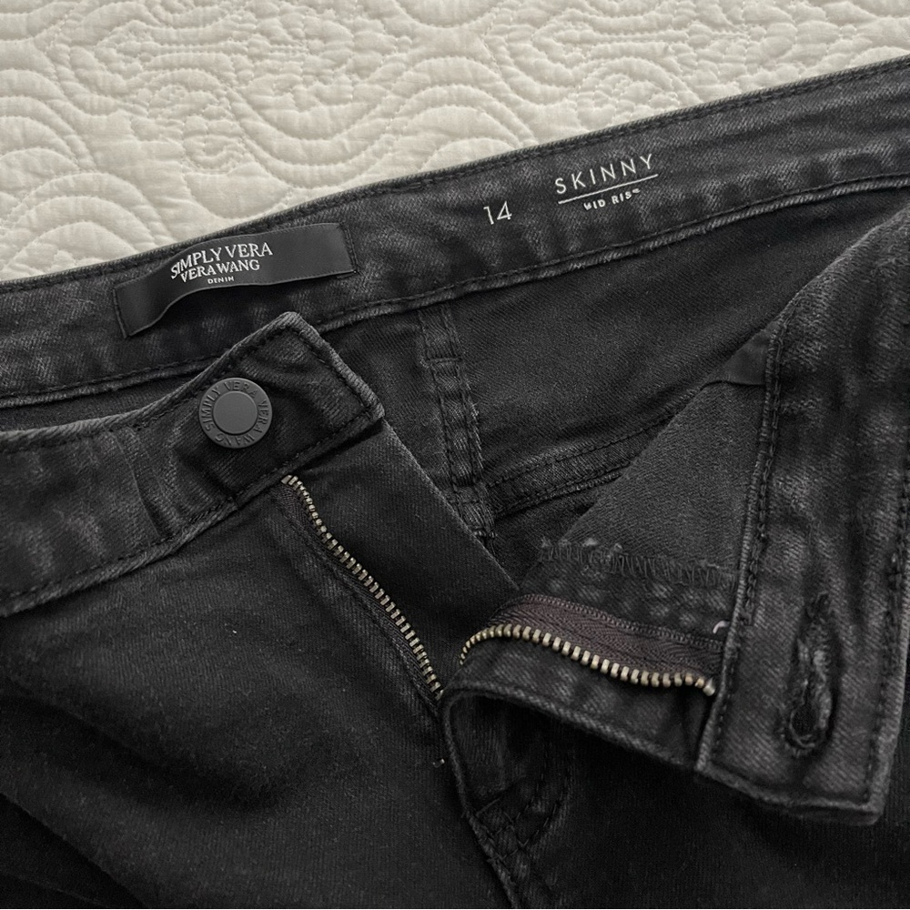 Simply Vera Vera Wang Jeans Skinny Stretch Denim Size 14 Black - Picture 5 of 14
